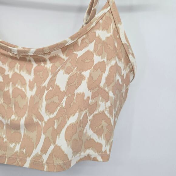 Aerie Women's Cheetah Animal‎ Print Scoop Longline Bikini Top Size Medium - Picture 3 of 11